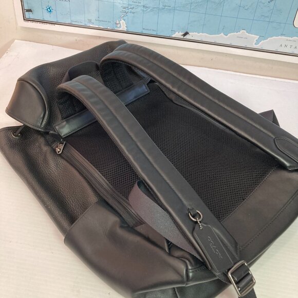 Coach ‘Henry’ Laptop Backpack F72311 Black Pebbled Leather 17" - Picture 7 of 15